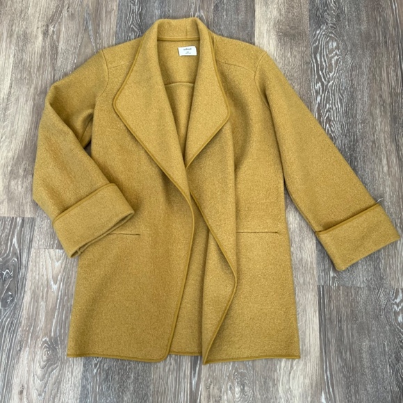 ARITZIA Wilfred Wool Open Front Coat in Gold - Picture 7 of 11